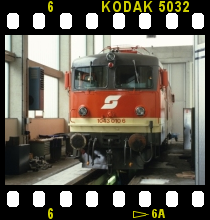 1043.010-6 am 07.04.1987 in der Lackierhalle der &Ouml;BB HW Linz.